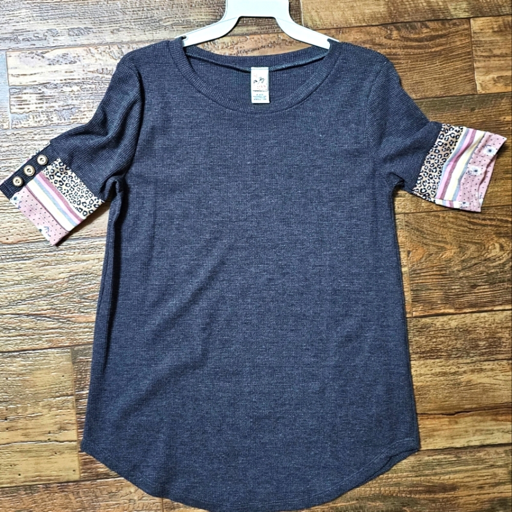 7th Ray Waffle-weave top